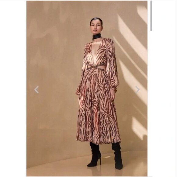 Rococo Sand Aine Midi Dress Camel Size XS - Picture 6 of 16